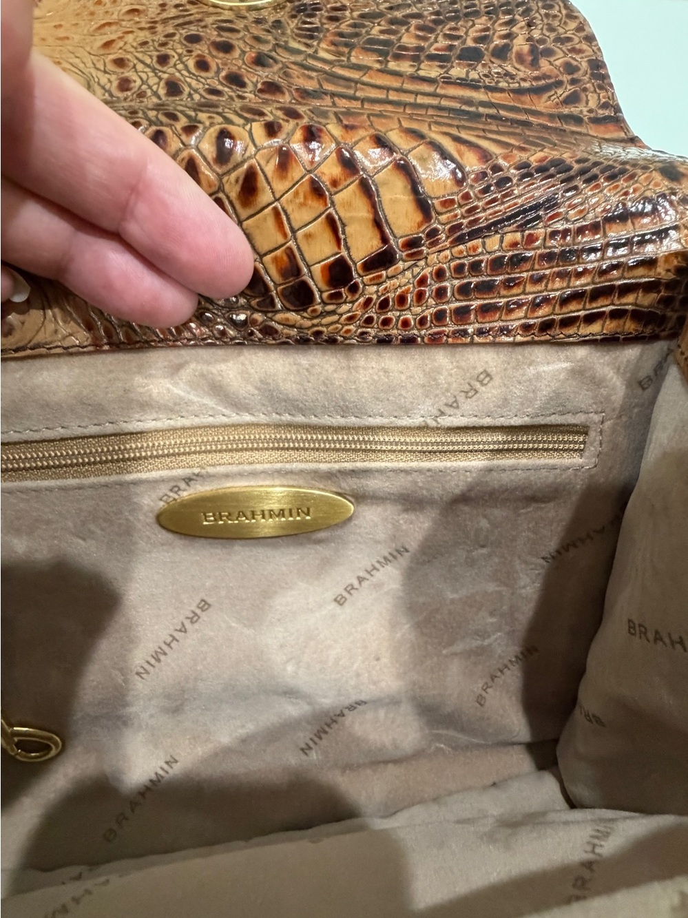 RARE Vtg Brahmin Lady Vittoria Rose Satchel Pecan Leather Strap RoseTassels EUC - Picture 14 of 16